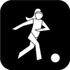 Icon Frauenfussball Weiss Auf Schwarz 500px