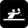 Icon Para Tischtennis Weiss Auf Schwarz 500px