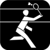 Icon Badminton Weiss Auf Schwarz 500px
