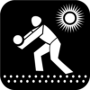 Icon Beachvolleyball Weiss Auf Schwarz 500px