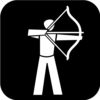 Icon Bogenschiessen Weiss Auf Schwarz 500px