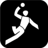 Icon Handball Weiss Auf Schwarz 500px
