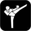 Icon Kickboxen Weiss Auf Schwarz 500px