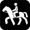 Icon Reiten Weiss Auf Schwarz 500px