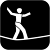 Icon Slacklining Weiss Auf Schwarz 500px