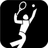 Icon Tennis Weiss Auf Schwarz 500px