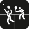 Icons Padeltennis Weiss Auf Schwarz 250px